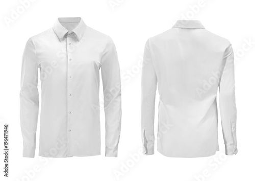 Cuadros en Lienzo White color formal shirt with button down collar isolated on white