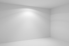 Wall Lamp Light In Empty White Room Corner