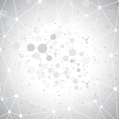 Aufkleber - Grey graphic background dots with connections , illustration