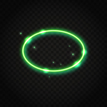 Neon Green Oval Frame With Space For Text