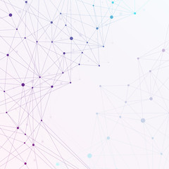 Aufkleber - Graphic background molecule and communication. Colorful Dots with connections for your design, illustration
