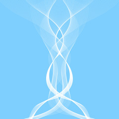 Poster - Abstract curved lines on blue background. Modern illustration