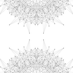 Poster - Graphic background molecule and communication. Connected lines with dots. Modern illustration