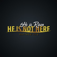 He is Risen. Church easter logo, emblem, labels or stickers. Vector graphics