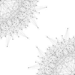 Aufkleber - Futuristic illustration texture. Molecule and communication. Connected lines with dots