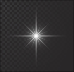 white glowing light burst explosion with transparent. vector illustration for cool effect decoration