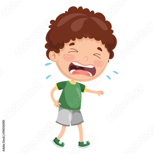 Fotomural Vector Illustration Of Kid Crying