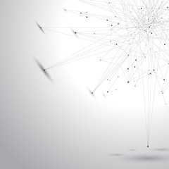 Aufkleber - Grey graphic background illustration dots with connections for your design
