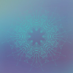 Poster - Geometric abstract form with connected lines and dots. Modern illustration