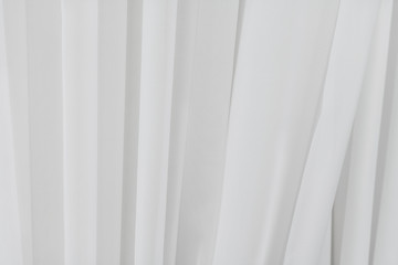 Aufkleber - White fabric texture background. Crumpled of curtains material.