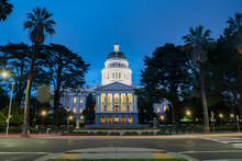 Night View Of The Historical California State Capitol