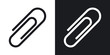 Vector paper clip icon. Two-tone version on black and white background