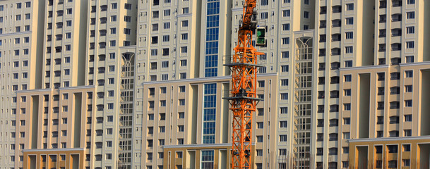 Close up shot of tall apartment building