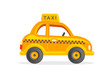 Toy taxi yellow cab car cartoon illustration