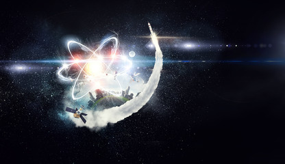 Wall Mural - astronomy concept backdrop. 3d rendering