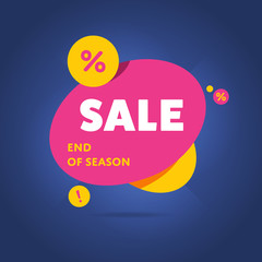 Wall Mural - exclusive sale advertising promotional banner with a special offer end of season text flat abstract 