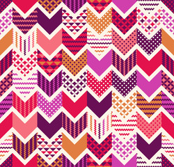 Sticker - seamless colorful arrow chevron geometric patchwork pattern
