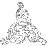 Fototapeta Młodzieżowe - Vintage baroque ornament, corner. Retro pattern antique style acanthus. Decorative design element filigree calligraphy vector. - stock vector