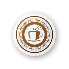 Wall Mural - Coffee round paper emblem