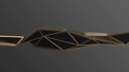 Poster - Abstract 3d rendering of geometric surface. Computer generated loop animation. Modern background with polygonal shape. Seamless motion design for poster, cover, branding, banner, placard. 4k UHD