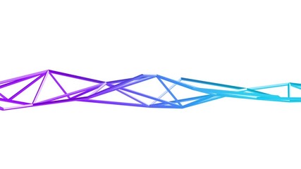Poster - Abstract 3d rendering of geometric shape. Cgi loop animation with lines. Modern background with polygonal structure. Seamless motion design for poster, cover, branding, banner, placard. 4k UHD