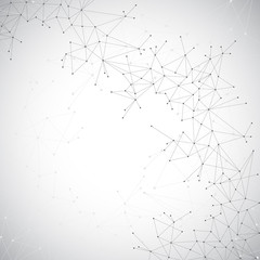 Aufkleber - Geometric grey illustration background molecule and communication for your design
