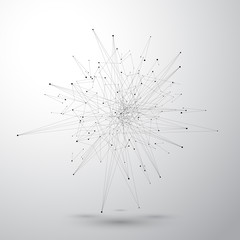 Aufkleber - Graphic illustration molecule and communication. Colorful Dots with connections for your design