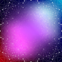 Poster - Futuristic technology background molecule and communication. Connected lines with dots,  illustration