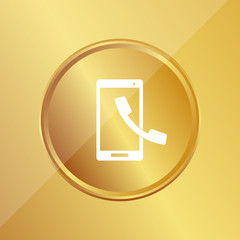 Sticker - Gold Medaille - Anruf auf Smartphone