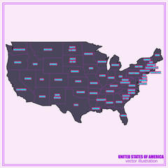 United States of America Vector Map. Illustration.