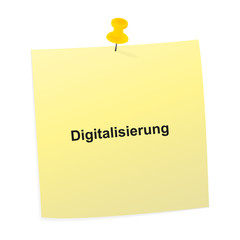 Wall Mural - Notizzettel gelb - Digitalisierung