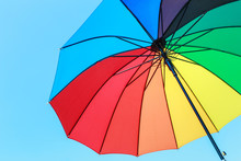 Color Full Umbrella On Blue Sky