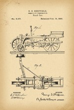 1881 Patent Hand Car Railway Trolley History Invention