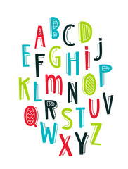 Wall Mural - Geometric font. English alphabet