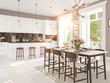 © 2mmedia - modern nordic kitchen in loft apartment. 3D rendering