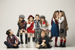© master1305 - The group of beautiful girls and boys on a pastel background