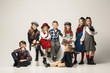 © master1305 - The group of beautiful girls and boys on a pastel background
