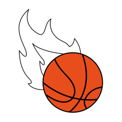 Wall Mural - Basketball ball on fire vector illustration graphic design vector illustration graphic design