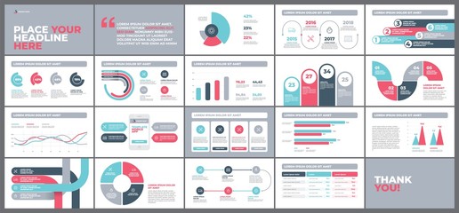 Poster - Presentation Template design. Business data graphs. Vector financial and marketing charts.