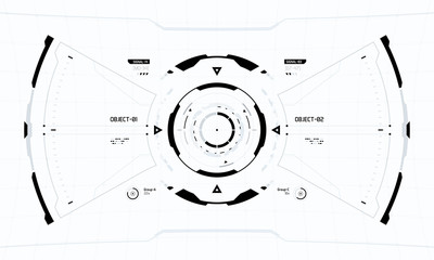Wall Mural - Futuristic Vector HUD Interface Screen Design. Sci-Fi Virtual Reality Technology View Display