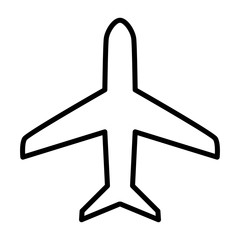 Wall Mural - Plane Line Icon. Vector Simple Minimal 96x96 Pictogram