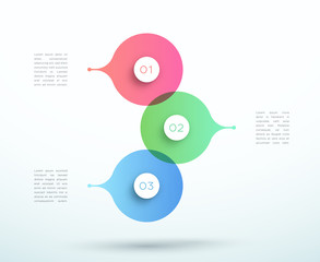 Wall Mural - Abstract Vector 3d Stacked 3 Step Circle Infographic