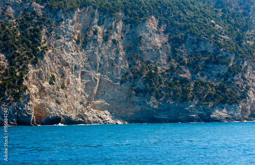 Rocky Ligurian Sea coast in Cinque Terre National Park, Italy Poster