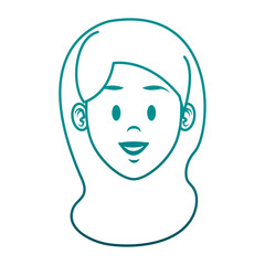 Sticker - Young woman face cartoon vector illustration graphic design