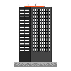 Sticker - Pixelated building isolated vector illustration graphic design