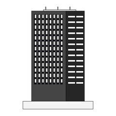 Sticker - Pixelated building isolated vector illustration graphic design