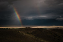 Landscape With Rainbow In Darkness