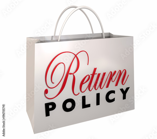 Fotomural Return Policy Satisfaction Guaranteed Shopping Bag 3d Illustration