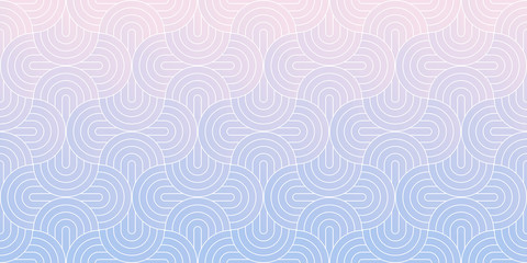 Poster - Pattern stripe ellipse shape  background gradient pink and blue with white line colors. Geometric line vector.