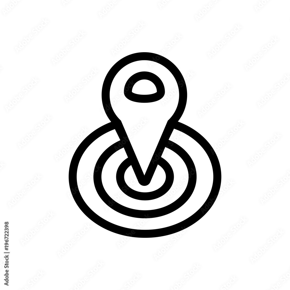 location radius outlined vector icon Stock Vector | Adobe Stock